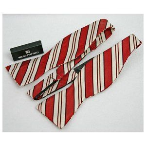 NWT Bruno Piattelli Elegant Striped Bow Tie Silk